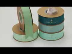 Customized Gold Foil Printed Polyeater Satin Ribbon for Gift Packing