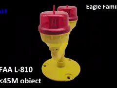 Красные огни ISO9001 IP66 светодиодный низкоинтенсивный двойной авиационный световой барьер для высокого здания башенного крана video