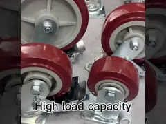 Red 230kg PU Fixed Plate 125mm  Heavy Duty Casters video