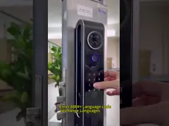 Khóa cửa nhận dạng khuôn mặt màu đen Tuya Khóa cửa kỹ thuật số với bộ đàm