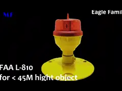 Красный IP66 ICAO Low-Intensity L810 Single Aviation Obstruction Light для высокого здания мостового башенного крана video