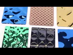 Декоративные металлические материалы Оттиск Окончание 304 316 PVD Черный цвет Алмазный рельефный листок из нержавеющей стали video