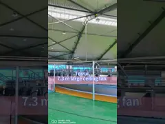 Алюминиевое лезвие Материал Промышленный потолочный вентилятор Большой HVLS потолочный вентилятор 7,3 м video