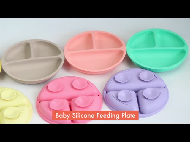 540ml Green Silicone Childrens Plates Infant Silicone Childrens Dishes