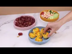 OEM/ODM Отсасывание от груди Оранжевые цвета Силиконовые миски и тарелки набор 18x18 video