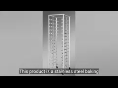 Коммерческая многослойная табачка для выпечки из нержавеющей стали, стойка для выпечки хлеба, стойка для сушки с колесами video