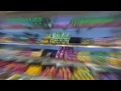 компрессор 6.5фт широкий вне холодильника дисплея Мултидек с голубым освещением СИД video