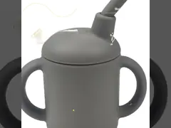 Противопожарный 120 мл Вместимость Силиконовый зеленый цвет Детская чашка со соломой 111 грамм 10,5*7,3*6,1 см Размер video