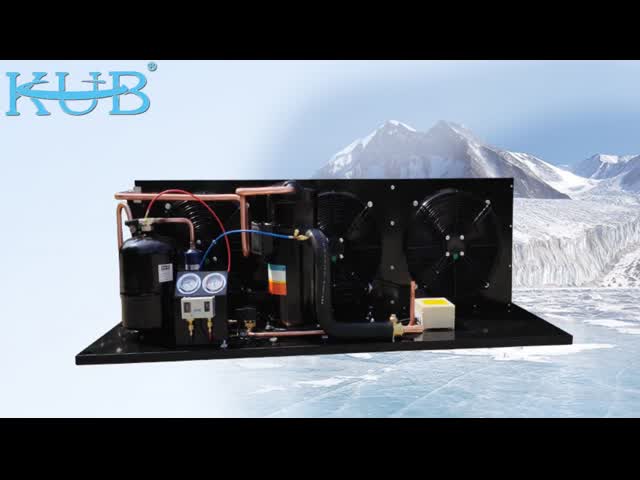 KUB500L YF35E3G-Q100 1PH Refrigeration Condensing Unit Low Temperature 5HP Scroll Compressor Condenser video