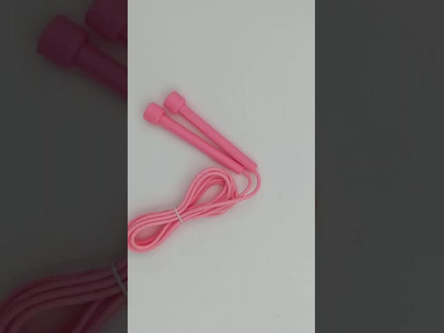 Розовая пластиковая ручка фитнес скакалка простый дизайн детская скакалка