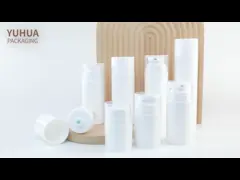 Подгонянная бутылка вакуумного насоса PP цилиндра логотипа для косметической упаковки video