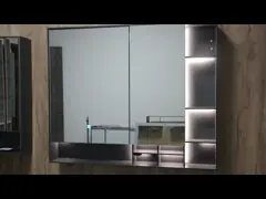 Ванные комнаты Души освещенные зеркальные шкафы Дверь Интеллектуальные светодиоды Зеркало video