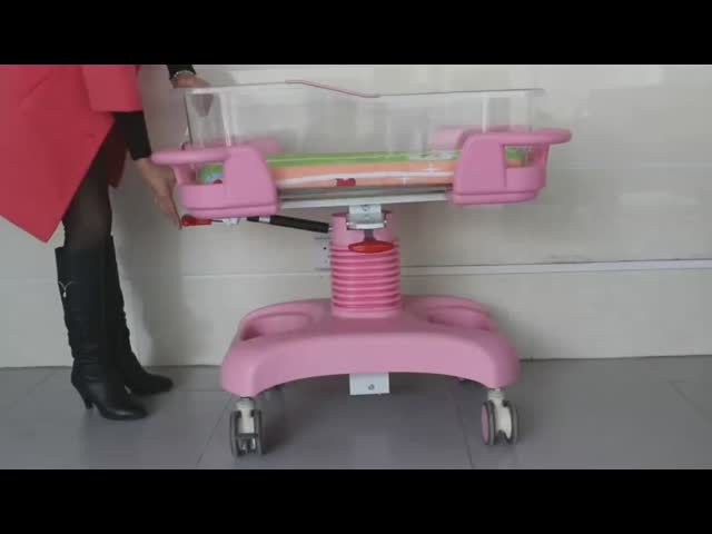 Medical Hospital Baby Cart Trolley Bed Home Use ABS Basin Steel Frame