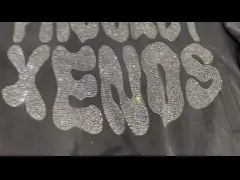 Custom Streetwear Heavyweight French Terry Cotton Acid Wash Pullover Rhinestone Cropped Hoodie Men