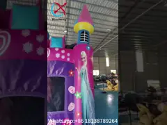 Коммерческий Новый Дизайн Надувный Замок Диснейская Принцесса Мультфильм Надувный Скачкообразный Дом С Слайдом Забавный Скачкообразный Дом video