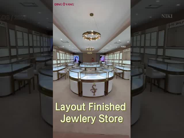Wood Square Glass Jewelry Display Case / Pedestal Showcase With Cabinet Locks