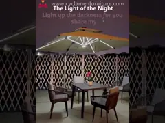 OEM Алюминиевая рамка Парасоль Кантилевер Пэтион зонтик с белыми светодиодными лампами video