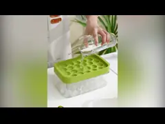 OEM прочный небольшой круг ледяной кубик поднос с крышкой летний кухонный холодильник морозильные инструменты video