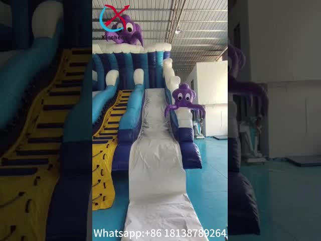 New Design Popular Inflatable Slide Ocean Octopus Cartoon Party Inflatable Dry Double Slides For Kids And Adults
