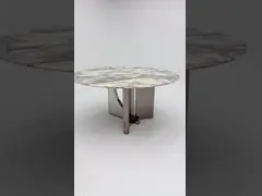 Стол из натурального мрамора с верхней частью, высота стойки, зеркальный круг, столик из мрамора video
