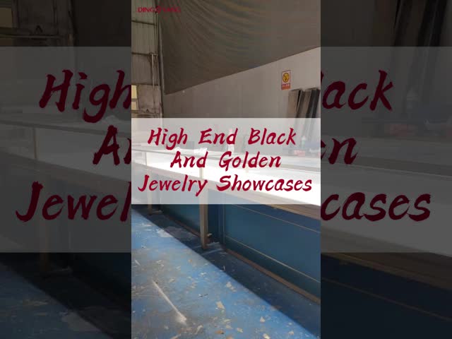 Shining White Coating Custom Glass Display Cases With High Pole LED Lights