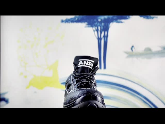 Shengjie Черная средняя верхняя рабочая обувь Стальная ножка Стальная пластина Рельефная кожаная обувь безопасности видео