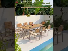OEM Outdoor Aluminium Garden Dining Set With UV Resistant Material video