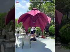 Водонепроницаемая полиэстерная ткань тяжелая коммерческая зонтик 3м Дворный зонтик video