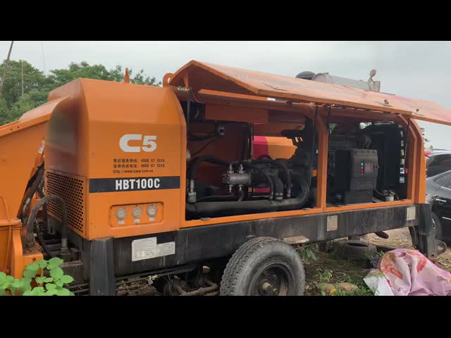 2018 Sany Heavy Industry HBT100C-1818D Used Concrete Trailer Pump