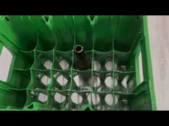 Durable 65*65mm Hole Bottom Plastic Beer Crates 24 Holdings Glass Bottle Crates