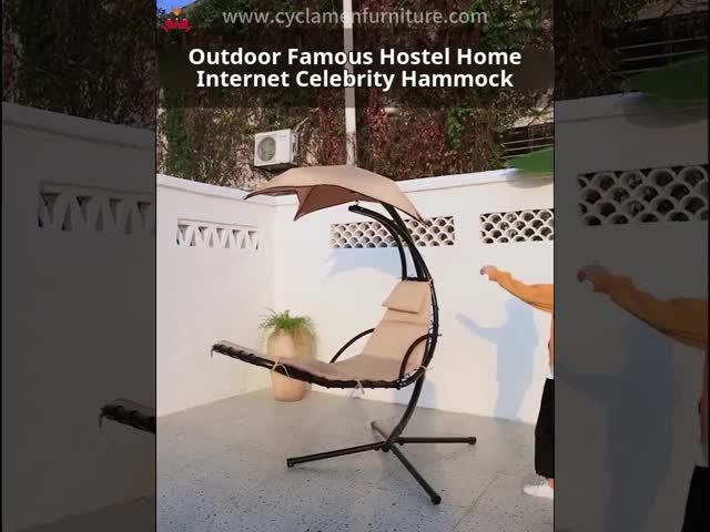 Cadeira de salão suspendida de aço metálico para o exterior Swing Lounger com hamaca de balanço sólida e base