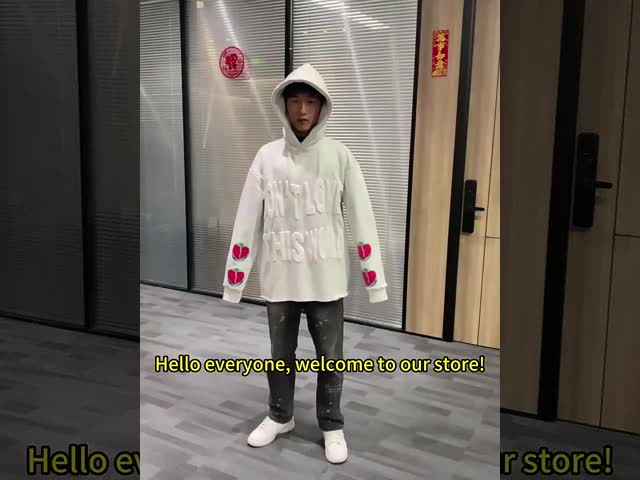 Custom Streetwear 100% Cotton Heavyweight Full Face Zip Up Rhinestone 3d Puff Printing Hoodies