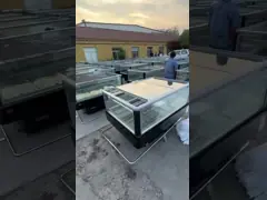 Крупный окно стеклянный дисплей шкаф супермаркет остров морозильник с внутренней рельефной алюминия video