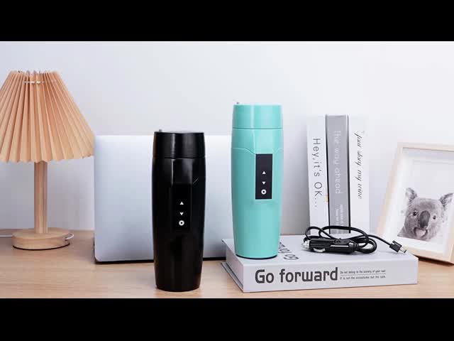 Portable Car Heating Cup, 350 Ml Travel Electric Kettle, 304 Stainless Steel Liner Car Heated Mug, 40~100℃ Adjustable