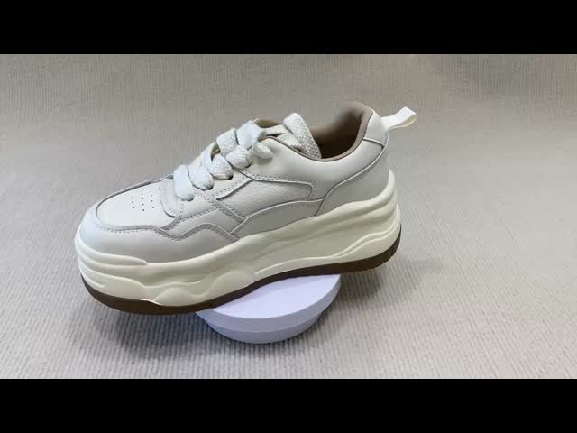 Heightening White Trainers Women Pigskin Insole Ladies Trainers