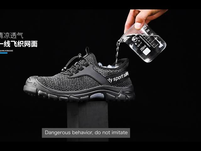 Certified Steel Toe Black Fabric Slip Oil Resistant EVA Sole Men's Safety Shoes