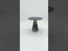 Гостиная Круглый маленький столик из нержавеющей стали с расчесываемым золотом натуральный мрамор верхняя Эбони фанера дерево верхняя video