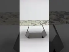 Черная отделка Мраморный пьедестал Стол для обеда Комнаты Стол из прямоугольной стали video