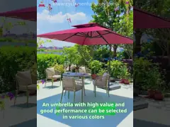 Алюминиевый каркас Тяжелый коммерческий зонтики для наружного использования 2,5 м подъемник Парасон video