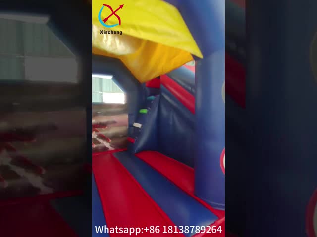 Casa de salto ao ar livre Combo de salto inflável com Slide Hero Spiderman tema de desenho animado