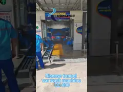 Полностью автоматическая система туннелей для мойки автомобилей с управлением PLC и воздушным сушилкой video