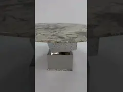 Matte Silver Marble Counter Height Table For Dining Room Use