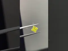 1.37CT Fancy Intense Yellow VVS1 EX VG CVD Lab Made Diamonds Princess Cut IGI Certificated