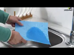 Dry Wet Use Wipe Sponge Dish Cloth Cellulose Material Chemical Resistance For Kitchen