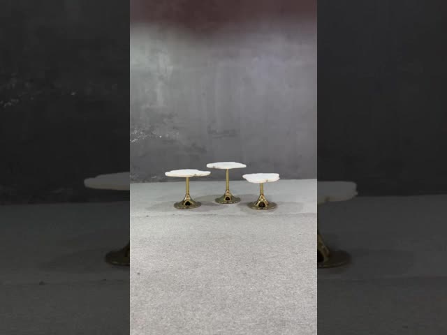 White Gold Granite Top End Table Shiny Silver Side Table Granite Top