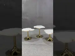 White Gold Granite Top End Table Shiny Silver Side Table Granite Top