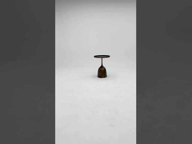 リビングルーム 円形 小型不?? 鋼端テーブル 古代の青銅金属ベース