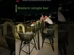 Handmade Rattan / Wicker Furniture Outdoor Bistro Bar Stools Aluminum Dining Chairs