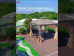 Алюминиевый каркас Дверная палатка Газебо Наружная крыша Газебо с оцинкованными листами video