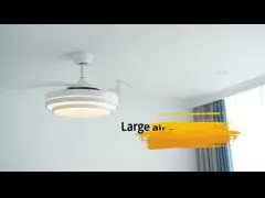 В спальне вытягиваемый потолочный вентилятор со светом 3 цвета Снижаемый светодиодный свет video